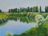 ACQUE a Fiume Livenza 2005 Pastello su carta Fabriano Tiepolo cm 30x30