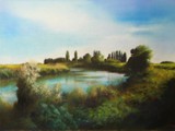APPARE UN PAESAGGIO 2008 pastello su carta Fabriano Tiepolo cm 35X50