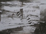 BOZZA DI PROGETTO SUL TEMPO Sequenza C 2009 Fusaggine su carta Fabriano cm 70x100