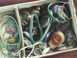 ELASTICI E BOTTONI 2001 grafite e matite colorate su carta Fabriano Tiepolo cm 25x35 