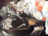 I FILI DELLA SARTORIA 2004 pastello, matite colorate e grafite su carta Fabriano Tiepolo cm 70x10