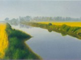 IL CANALE PIAVON A CITTANOVA 1998 olio su tavola cm 40x120