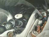 NEL CASSETTO DEI BOTTONI VII  2010 grafite e matite colorate su carta Fabriano Tiepolo cm 25x35