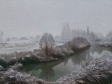 NEVICATA SUL LIVENZA 2006 olio su tela cm 50x160