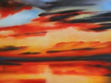TRAMONTO IN LAGUNA 2002 Pastello su carta Fabriano Tiepolo cm 70x100