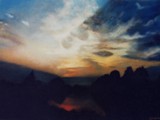 TRAMONTO SUL PIAVE 1995 pastello su cartoncino cm 70x100
