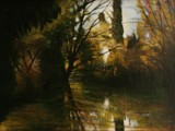 BAGLIORI D'AUTUNNO SULLA STORGA 2011 olio su tavola cm 25x35 