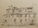 CASE SUL CAGNAN A S.FRANCESCO 2010 Matita su cartoncino ambrato cm 28,5x48,8