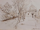 LA STORGA ALLA MADONNETTA 2010 Concentrato di caffè a penna su carta Fabriano bianca cm 25x35