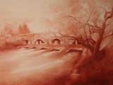 RICORDI D'ACQUE AL PONTE DE PRIA 2010 sanguigna su tavola cm 100x150